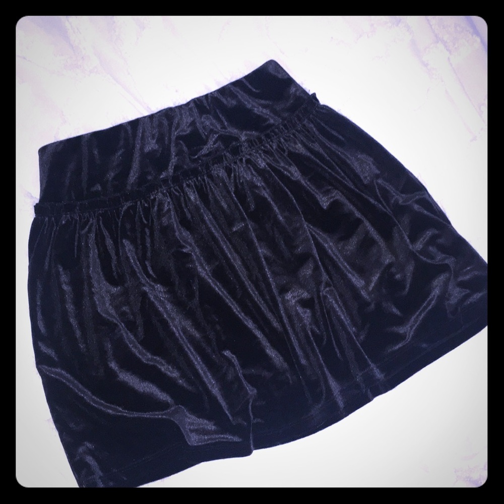 Black velvet skirt